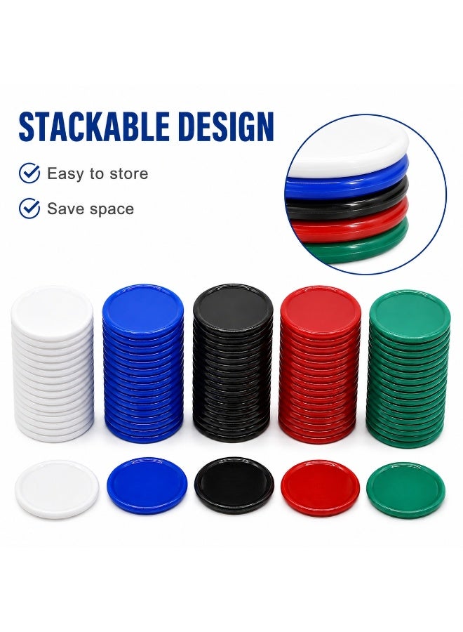LYNLYN 250 PCS Round Plastic Counting Chips, Color Sorting Counters, Stackable Game Tokens for Math Learning, Classroom, Board Games - Image 4