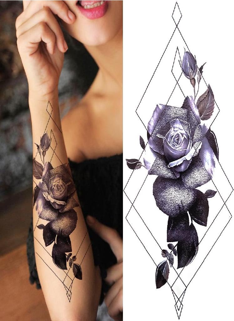 Eckek - Diamond Tree Planet Temporary Tattoo For Women Black Buddha Forest Hourglass Tattoo Sticker Fake Demon Eye Triangle Tatoo Paste - Image 1