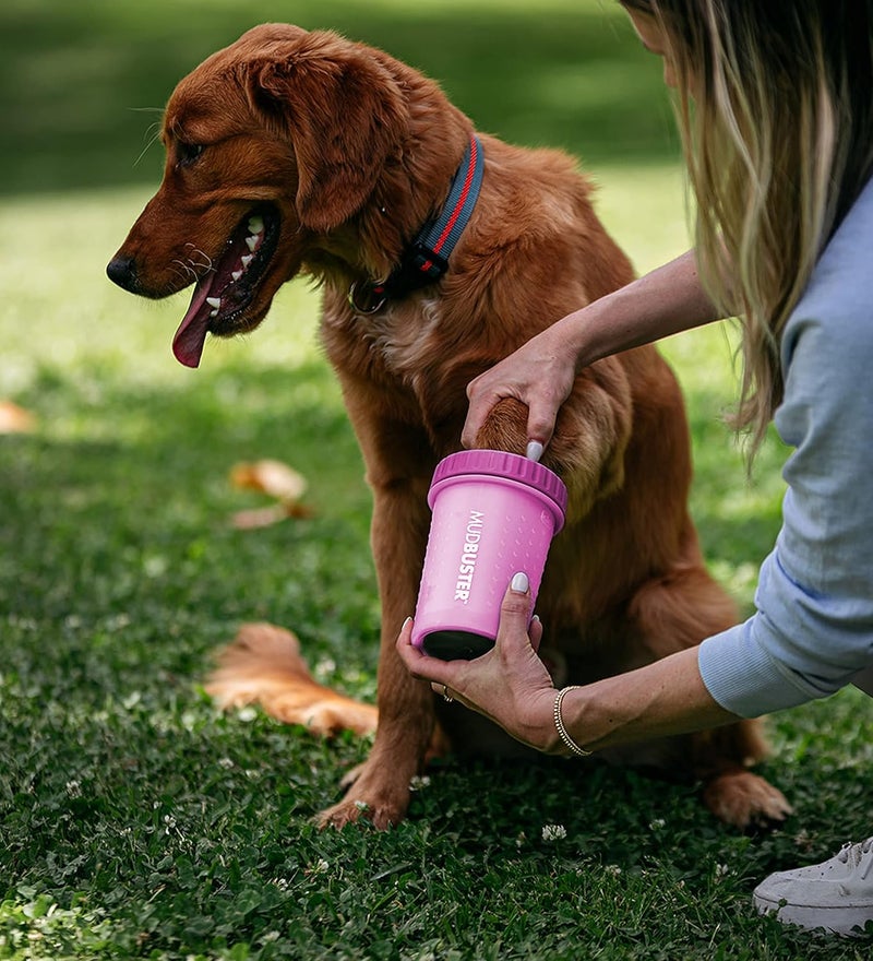 Dexas MudBuster Portable Dog Paw Washer/Paw Cleaner, Medium, Fuchsia - Image 5
