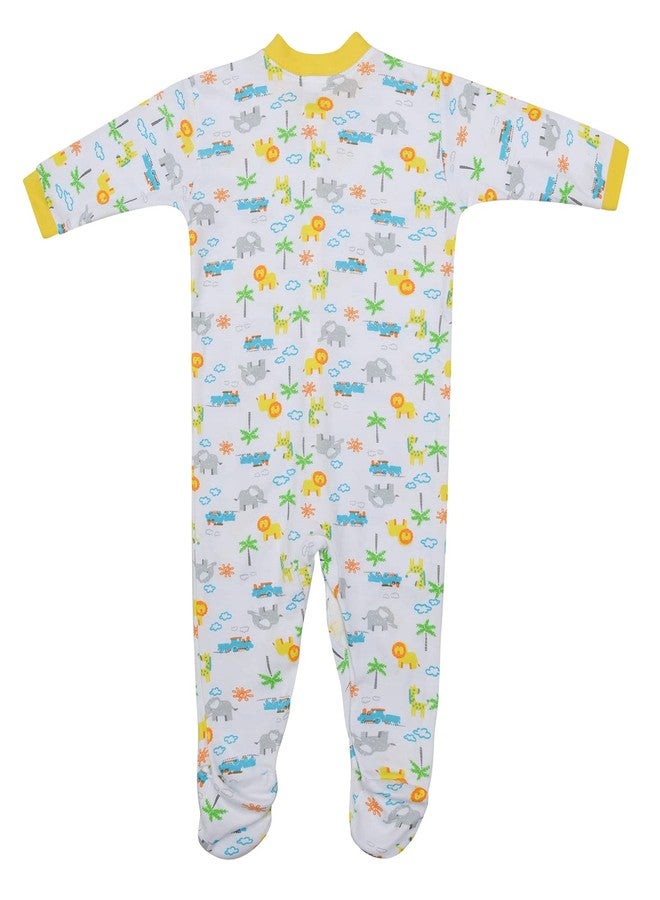 ميني بيري طقم ملابس نوم للأطفال من ميني بيري بورن، متعدد الألوان، بأكمام طويلة، قطعة واحدة، للأولاد والبنات، عبوة من 3 قطع (0-3 أشهر، أصفر) - Image 3