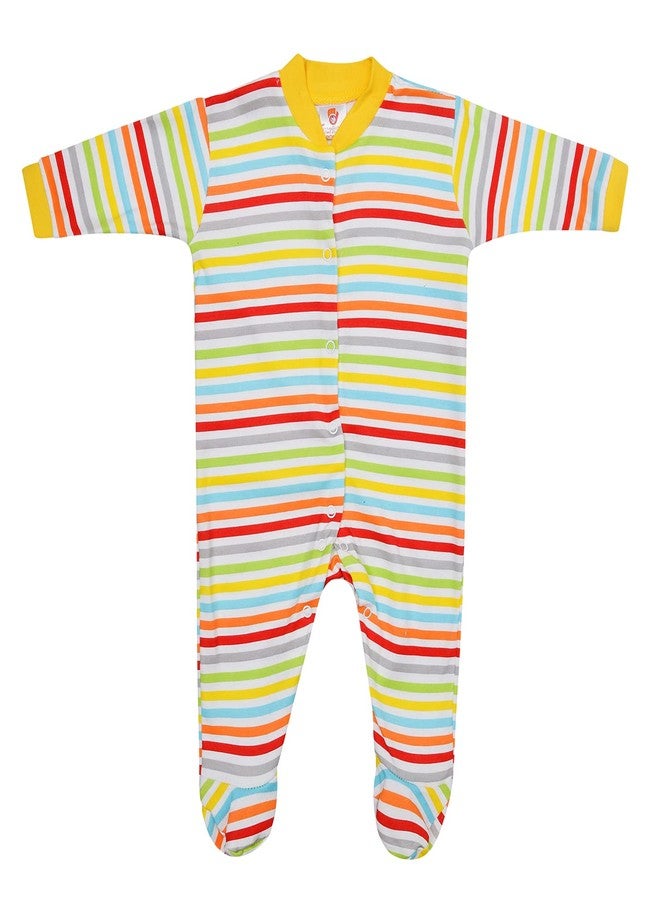 ميني بيري طقم ملابس نوم للأطفال من ميني بيري بورن، متعدد الألوان، بأكمام طويلة، قطعة واحدة، للأولاد والبنات، عبوة من 3 قطع (0-3 أشهر، أصفر) - Image 4