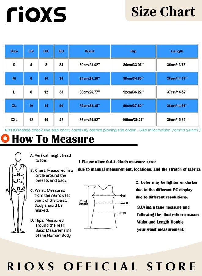 RIOXS Women's High Waisted Tummy Control Shorts Workout Yoga Pants Athletic Soft Training Shorts With Side Pockets For Phone  - Image 4