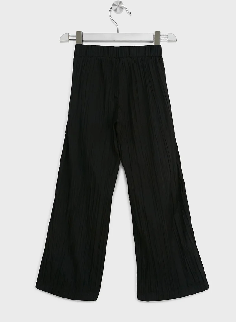 Calvin Klein Jeans Kids Wide Leg Plisse Pants