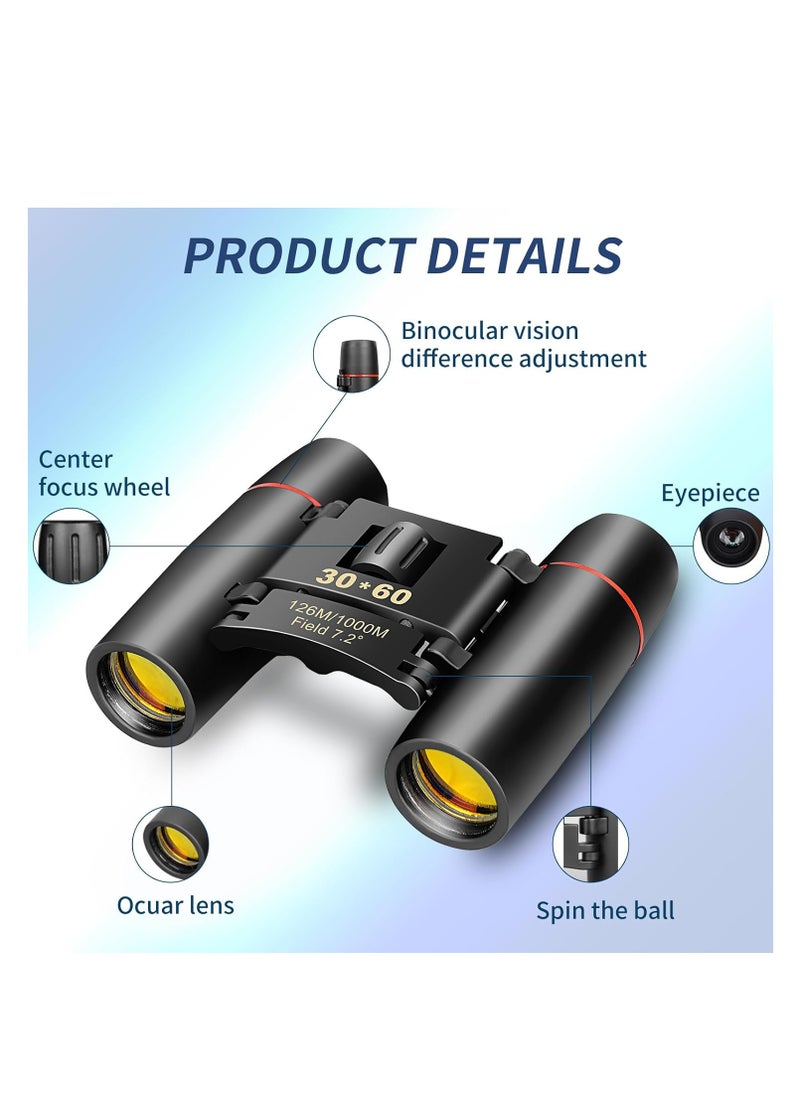 Generic - Compact Binoculars, HD Mini Portable Outdoor Binoculars, Pocket Lightweight Folding Binoculars for Adults and Children Bird Watching Hunting, Watching Shows, Traveling and Tourism - Image 1