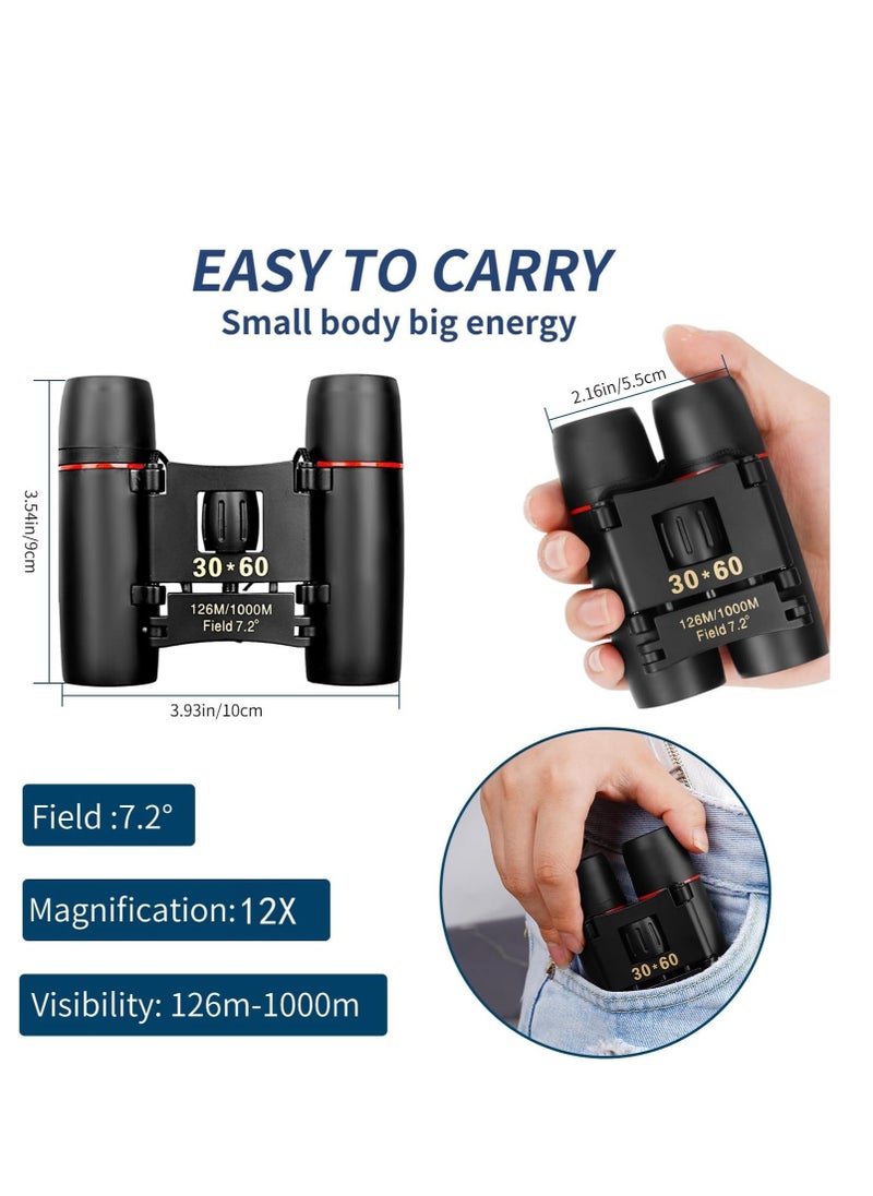 Generic - Compact Binoculars, HD Mini Portable Outdoor Binoculars, Pocket Lightweight Folding Binoculars for Adults and Children Bird Watching Hunting, Watching Shows, Traveling and Tourism - Image 1