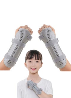ZCM-HAPPY 2 Pieces Wrist Ulna Radius Fracture Fixator Left and Right Wrist Support with Sling Protector and Splint for Children Distal Forearm Support (18cm)  - Image 1