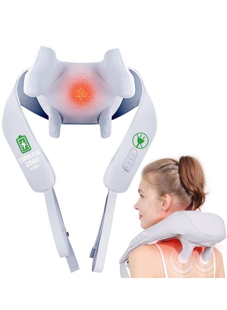 Loquat 6D Deep Tissue Kneading Neck  Shoulder Massager with Heat - Electric Shiatsu Full Body Massage for Back, Legs, Feet  Muscles Pain Relief | Portable for Home, Office, Car Use | Mother's Day - Image 1