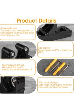 Excefore Bike Wall Mounts, Bike Wall Mounts for Garage, Mountain Bicycle Wall Rack Storage System, Adjustable Bicycle Parking Clip Bike Hooks for Wall for Basement or Garage Space Saver  - Image 2
