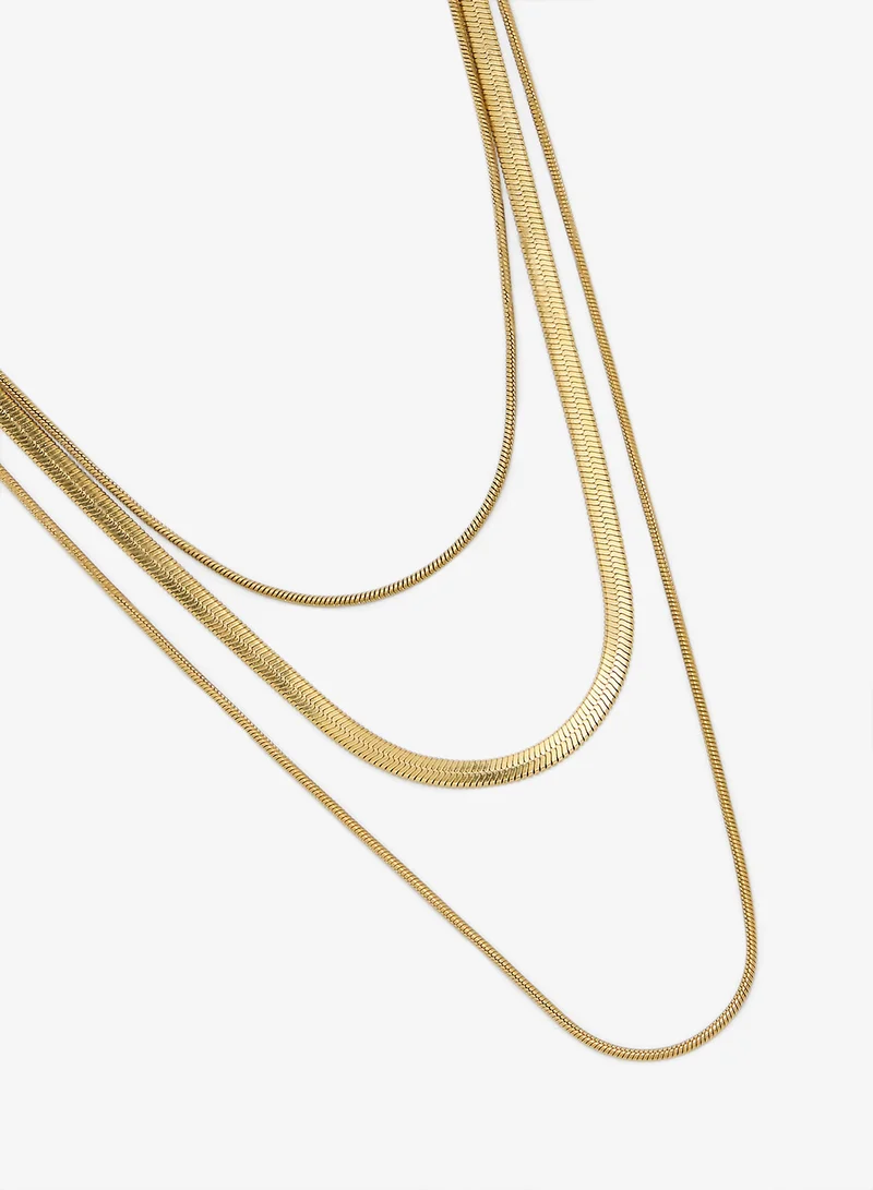 Seventy Five Layered Gold Chain Necklace