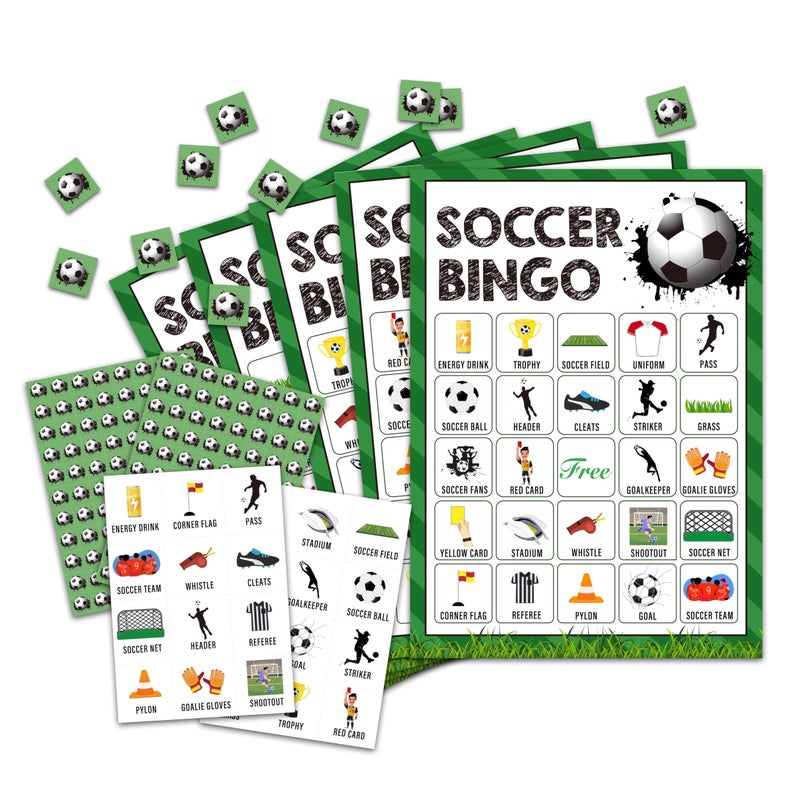 OZTEMETY Soccer Bingo Card Game Soccer Bingo Game for Adults Sports Party Supplies Favors Soccer Party Decorations Gift 24 Players Bingo Game C05 - Image 3