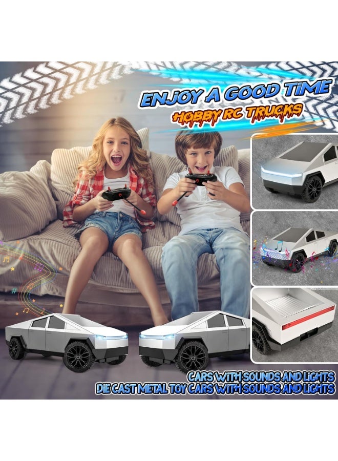 سيارة Cybertruck Toy للتحكم عن بعد - لعبة Cyber ​​Truck، سيارات تحكم عن بعد 2.4 جيجا هرتز مع عمر بطارية طويل وتأثيرات ضوئية وسيارة RC، هدايا للأولاد/الفتيات. - Image 3