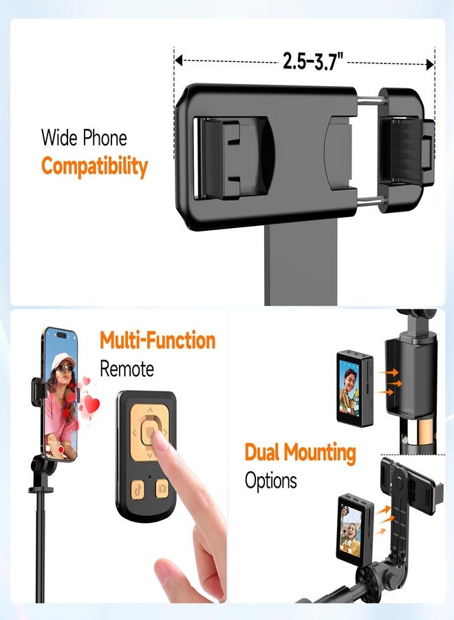 Moman 69" Selfie Stick Tripod with Selfie Monitor, CL07 Extendable Back Camera Phone Tripod with Wireless Remote for iPhone and Android, Perfect for Travel Vlogging - Image 3