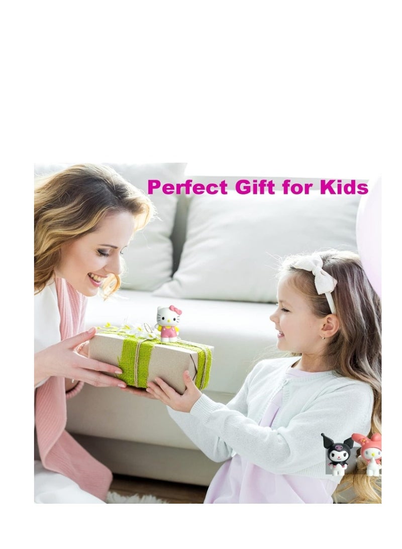 Y&D 6 Pack Kawaii Sanrio Figure My Melody  kuromi Figure Birthday Party Supplies, Cinnamon Cupcake Toppers, Cute Mini Figure Toys  Birthday Party Favor For Kids Fans Collection Bouquet Desk Decor - Image 2