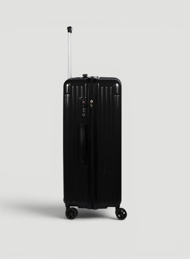 Hardside Expandable Check-In Luggage - 28 Inch Luggage with Spinner Wheels - Built-In Digital Weight Scale - TSA-Approved Lock - Black