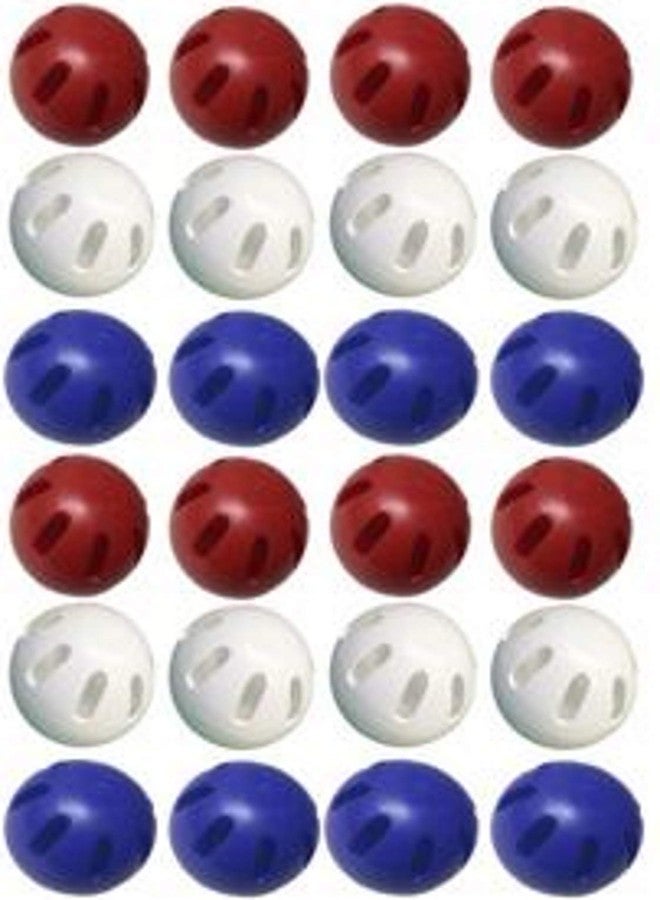 WIFFLE® Ball Bulk Pack of 24 Balls Includes Set of 8 Each Official Red, White and Blue Balls - USA Outdoor Game, Limited Edition, with Bonus Wristband - Image 1