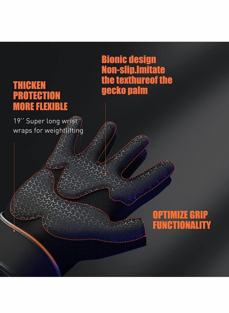 Y&D Gym Gloves for Men Women Fingerless Weight Lifting Glove with Wrist Support Workout Cycling Mitten Weightlifting, Training, Fitness, Hanging, Pull ups  - Image 4