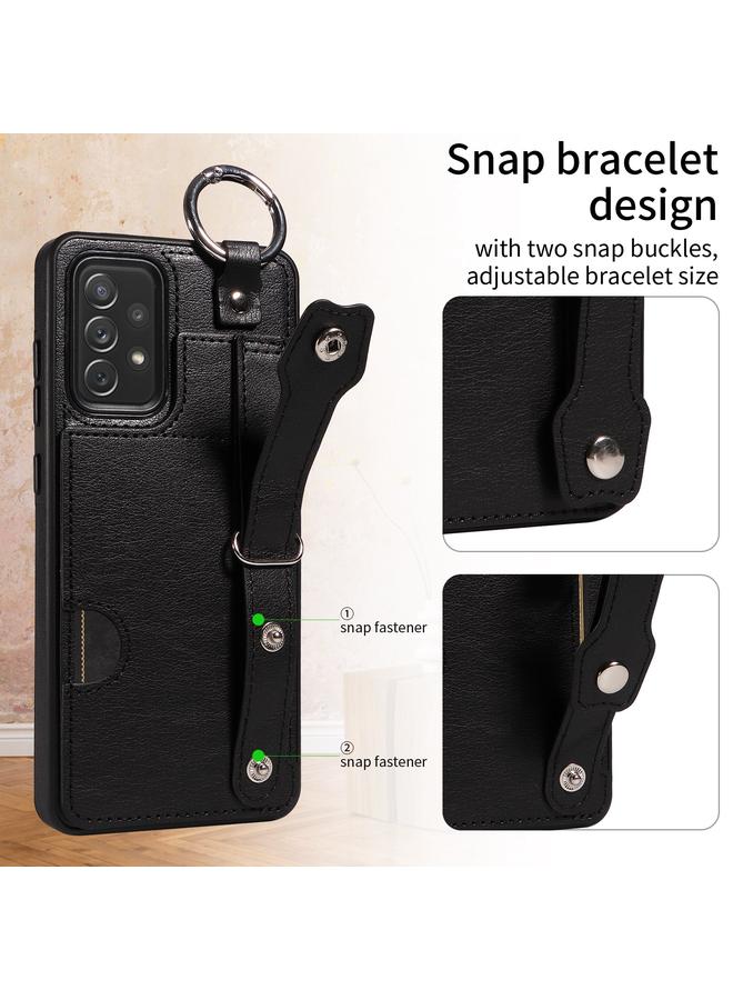 اس-توب جراب لهاتف Samsung Galaxy A72 4G/5G من جلد العجل مع حلقة لفتحة بطاقة المعصم - Image 2