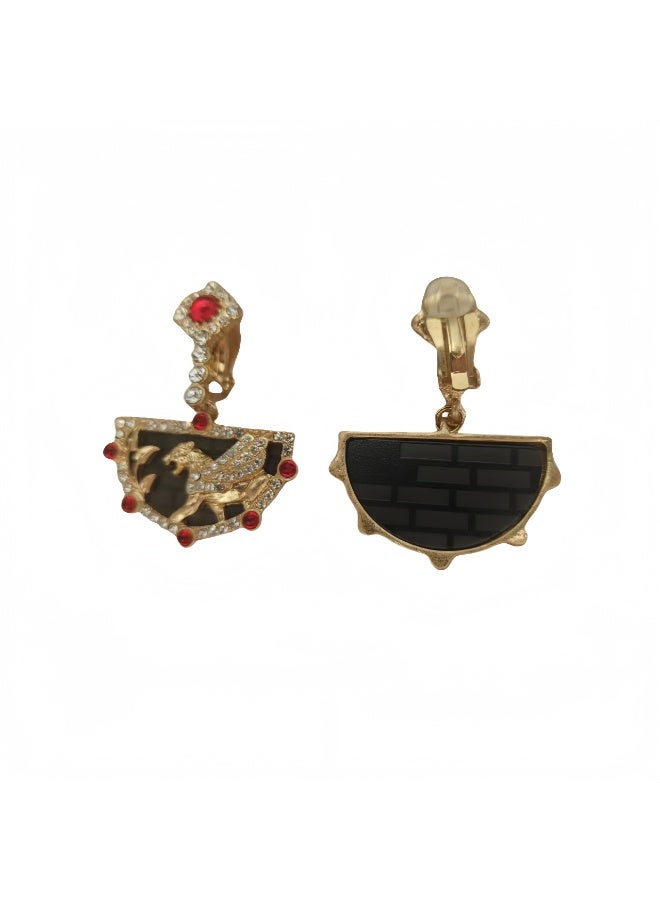 LumiArk Vintage - Style Gold - Tone Clip - On Drop Earrings - Image 2