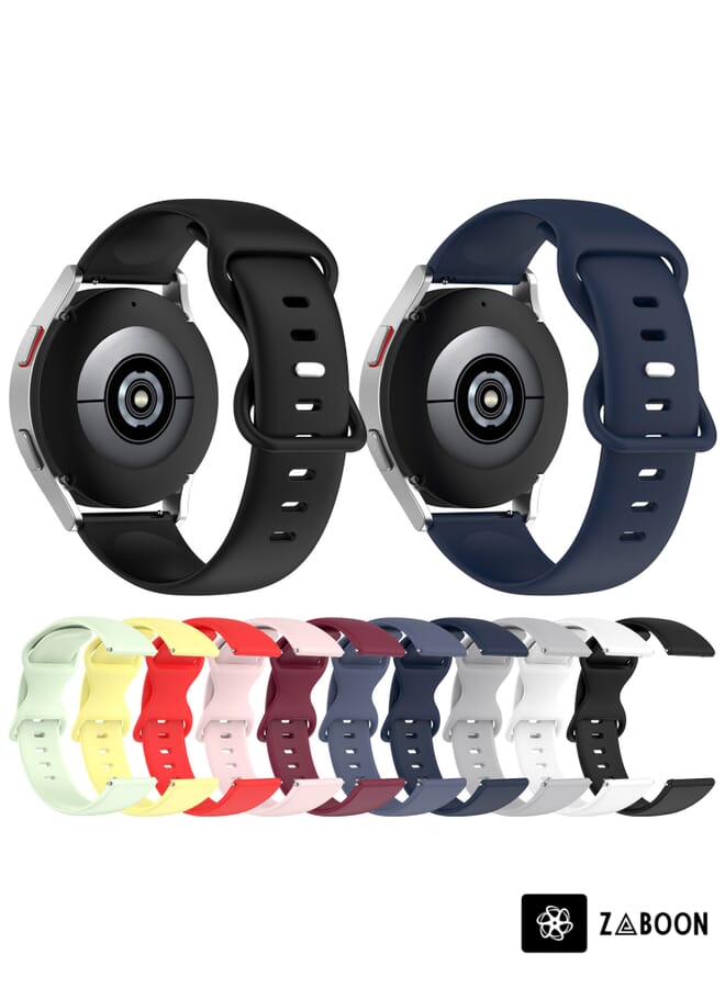 Zaboon Samsung Galaxy Watch 4 40mm 20mm Butterfly Buckle Solid Color Silicone Watch Band - Image 4