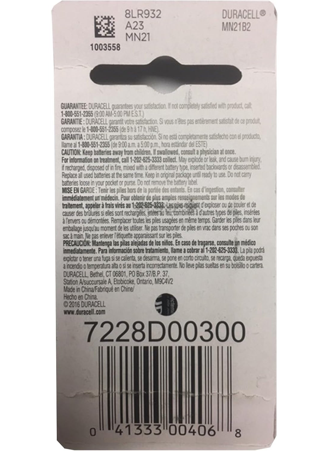 Duracell 2pk Duracell MN21 Alkaline 12V Battery A23 MN21 23AF 23AE V23GA GP23A L1028  - Image 2
