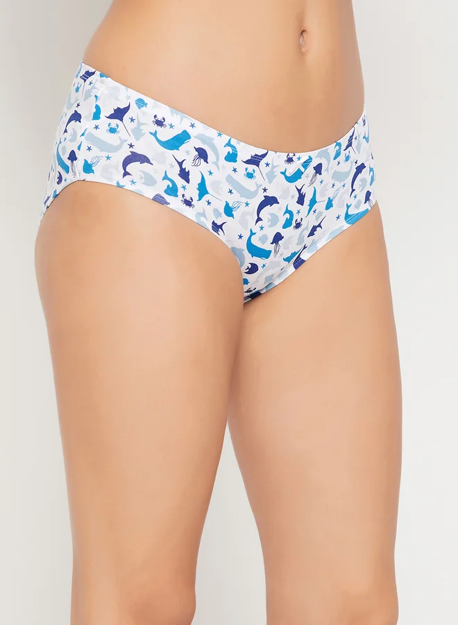 Clovia Clovia Pack of 3 - Sea Life Print Mid Rise Hipster Briefs with Inner Elastic