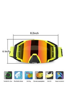 Excefore Motocross Goggles, ATV Motorcycle Goggles, UV400 Ski Goggles, Anti-Slip Strap Nose Cover, Fit Glasses Helmet, for Men Women Youth Adult  - Image 5