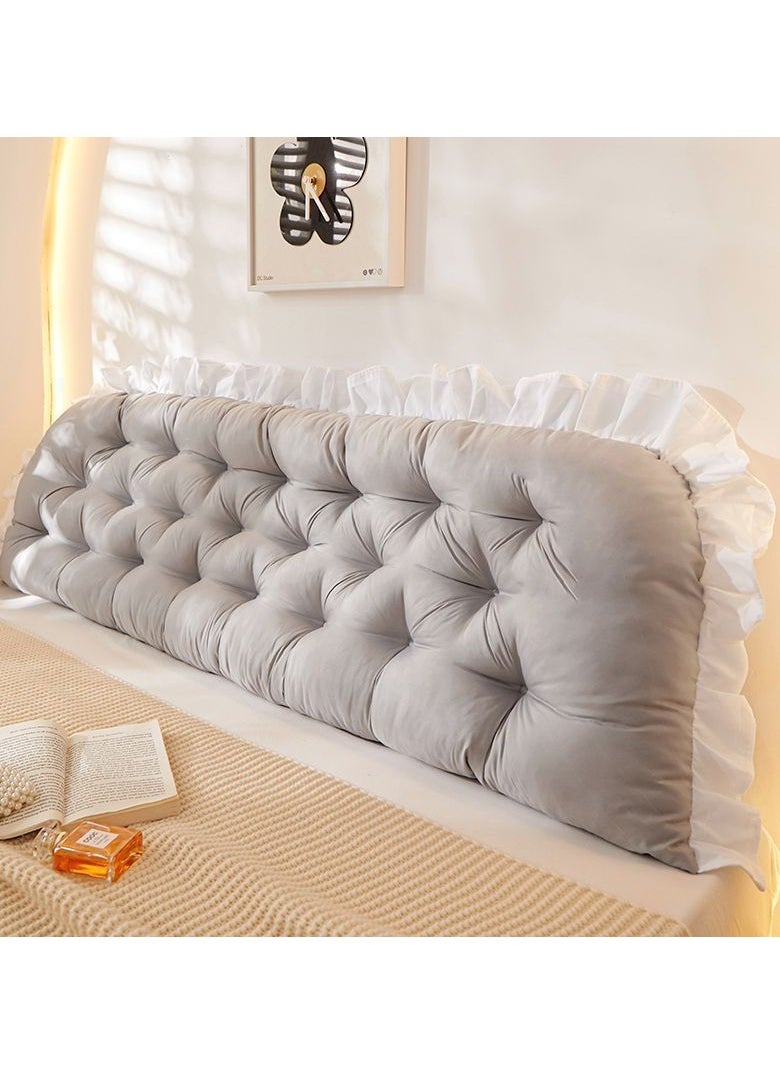 Hihonor 50*180cm Bedside Cushion, Soft Bag, Bed Cushion, Reading Large Back Cushion, Sofa Pillow (Light Grey)  - Image 1