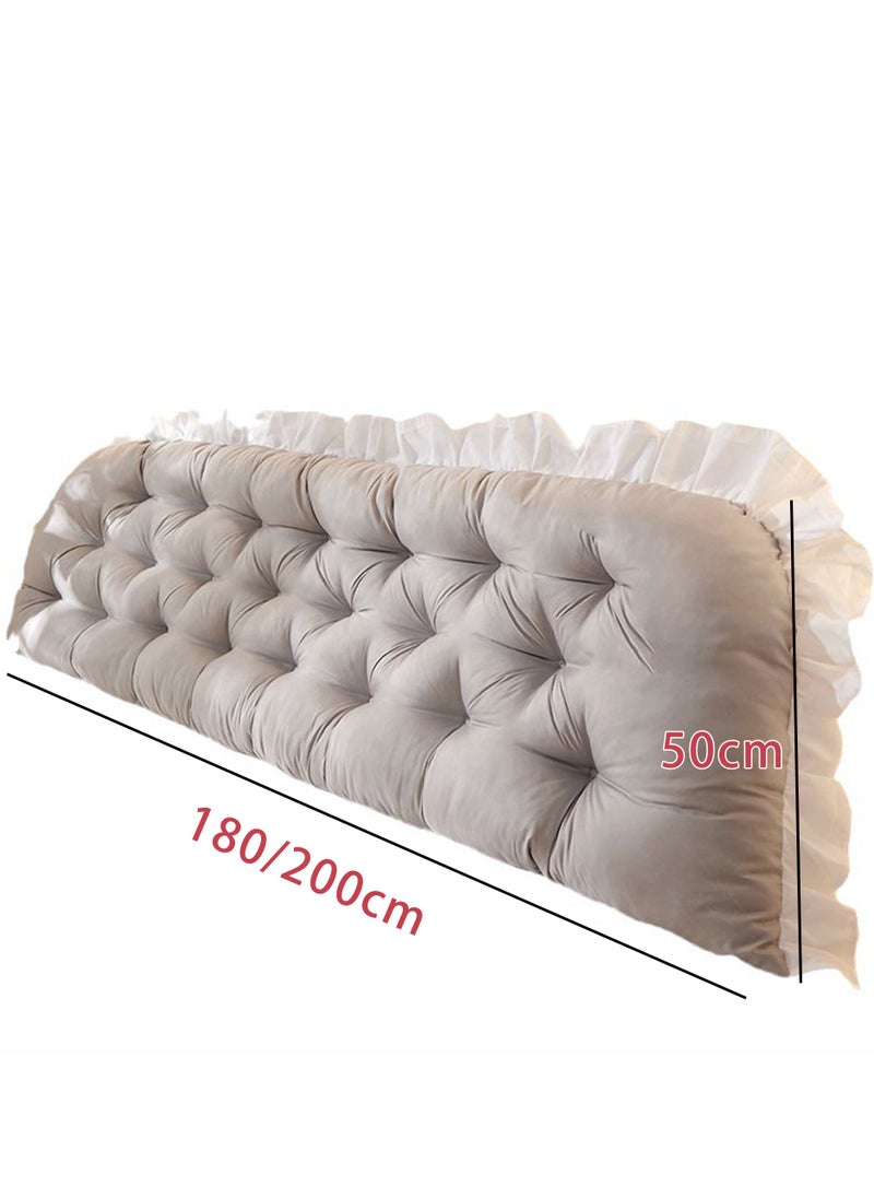 50*180cm Bedside Cushion, Soft Bag, Bed Cushion, Reading Large Back Cushion, Sofa Pillow (Light Grey)