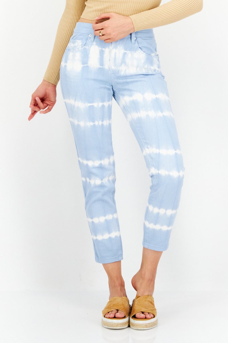 Blank NYC Women Regular Tie-Dye Non-Stretchable Jeans, Blue - Image 1