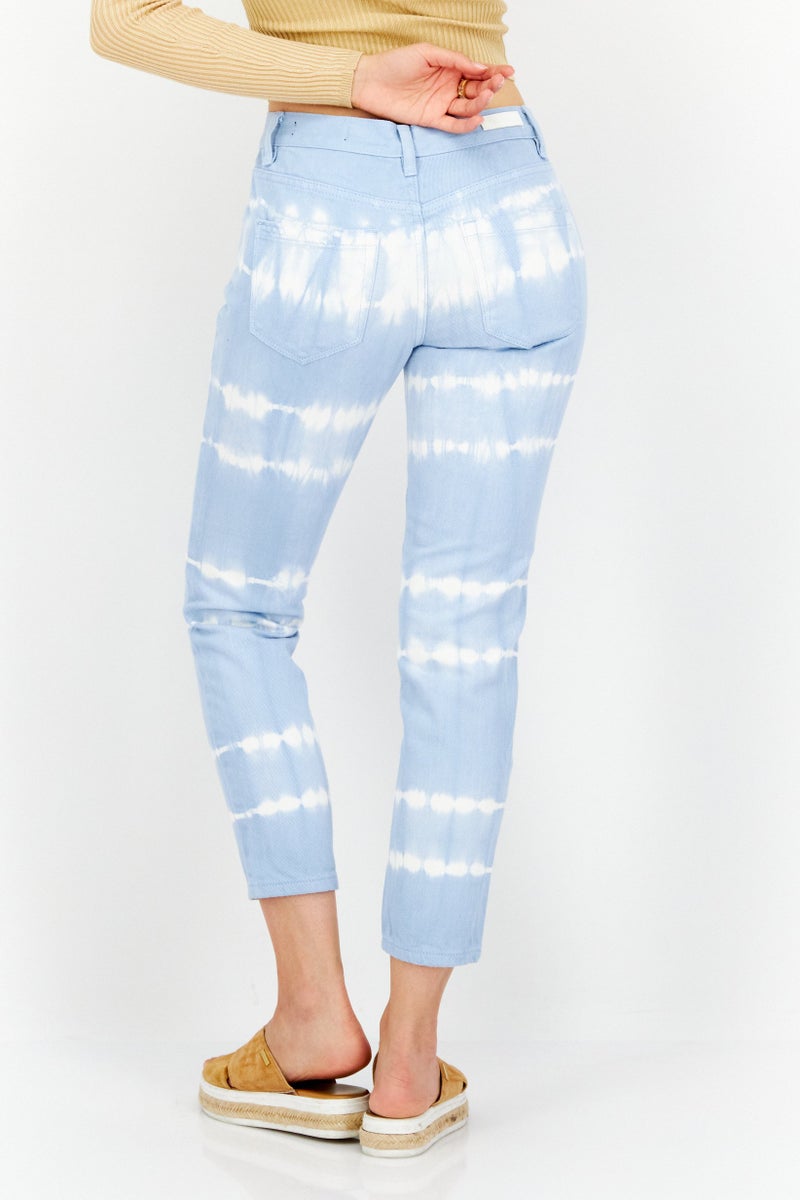 Blank NYC Women Regular Tie-Dye Non-Stretchable Jeans, Blue - Image 3