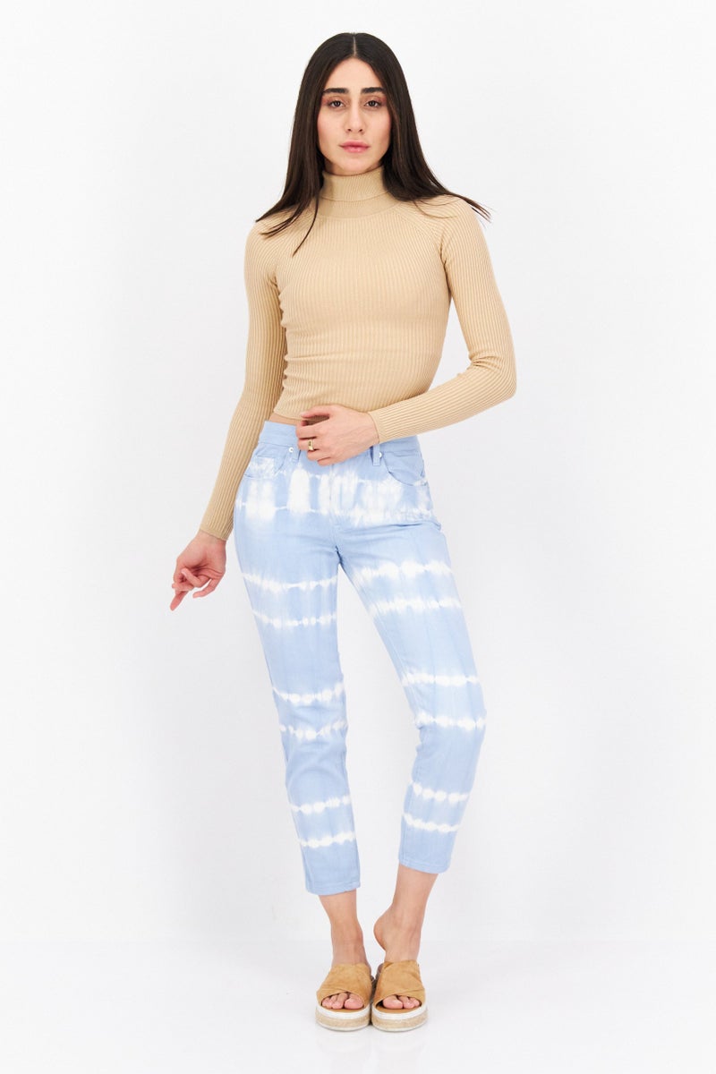 Blank NYC Women Regular Tie-Dye Non-Stretchable Jeans, Blue - Image 4