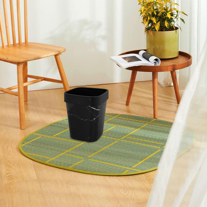 Small Marble Pattern Waste Basket Plastic Trash Can Lidless Compact For Bathroom Kitchen - Image 5