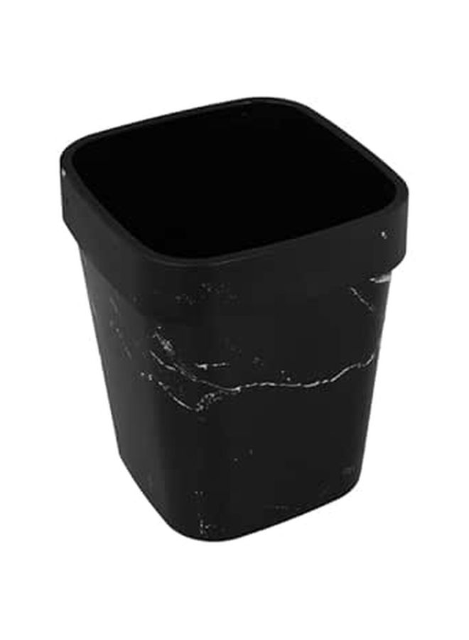 Small Marble Pattern Waste Basket Plastic Trash Can Lidless Compact For Bathroom Kitchen - Image 1