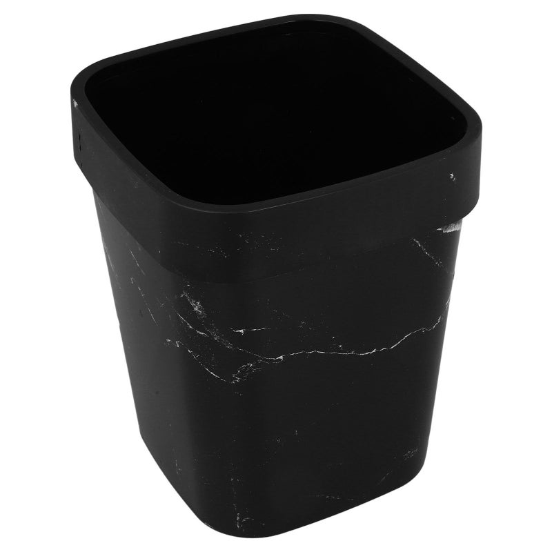 Small Marble Pattern Waste Basket Plastic Trash Can Lidless Compact For Bathroom Kitchen - Image 2