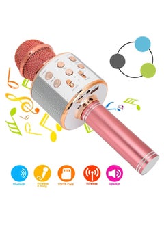 LIVVY Bluetooth Wireless Karaoke Microphone | 3-in-1 Portable Handheld Mic Speaker for Smartphones | Wireless Bluetooth Speaker with 3-Layer Automatic Noise Reduction - (Rose Gold)  - Image 5