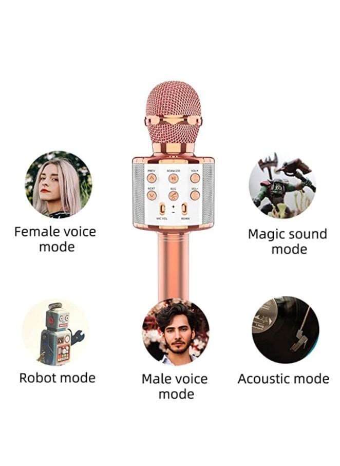 LIVVY - Bluetooth Wireless Karaoke Microphone | 3-in-1 Portable Handheld Mic Speaker for Smartphones | Wireless Bluetooth Speaker with 3-Layer Automatic Noise Reduction - (Rose Gold) - Image 1