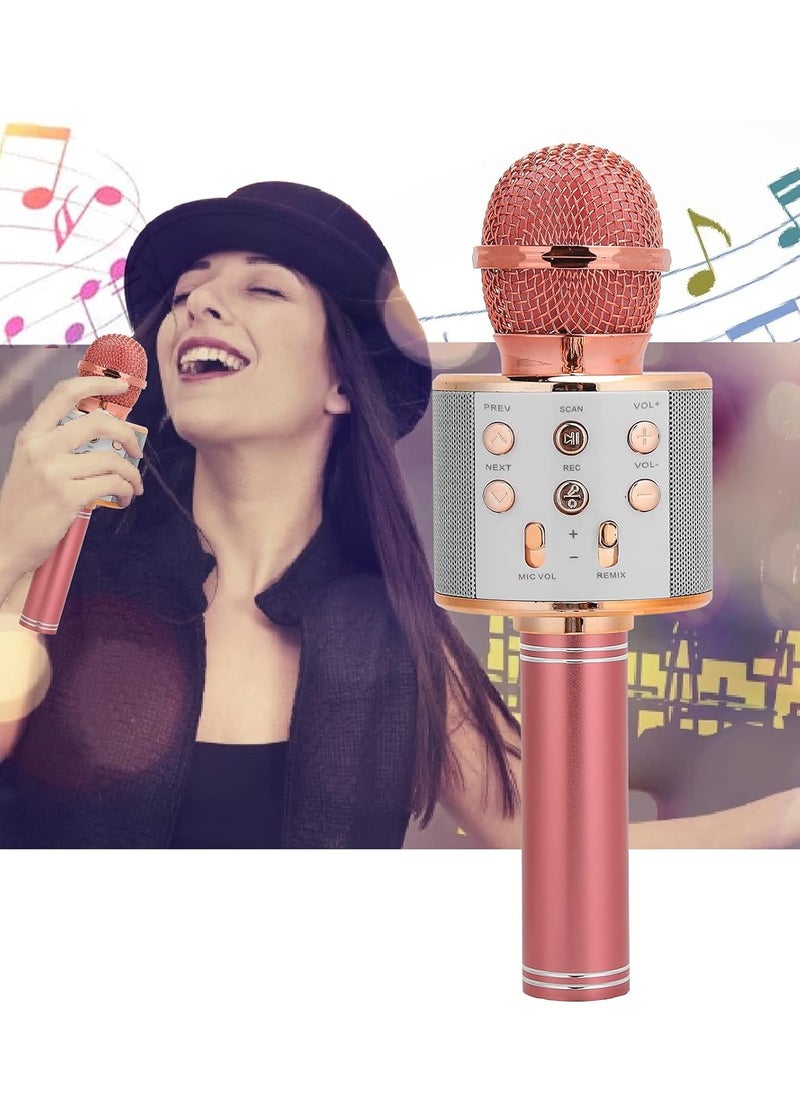 LIVVY - Bluetooth Wireless Karaoke Microphone | 3-in-1 Portable Handheld Mic Speaker for Smartphones | Wireless Bluetooth Speaker with 3-Layer Automatic Noise Reduction - (Rose Gold) - Image 1