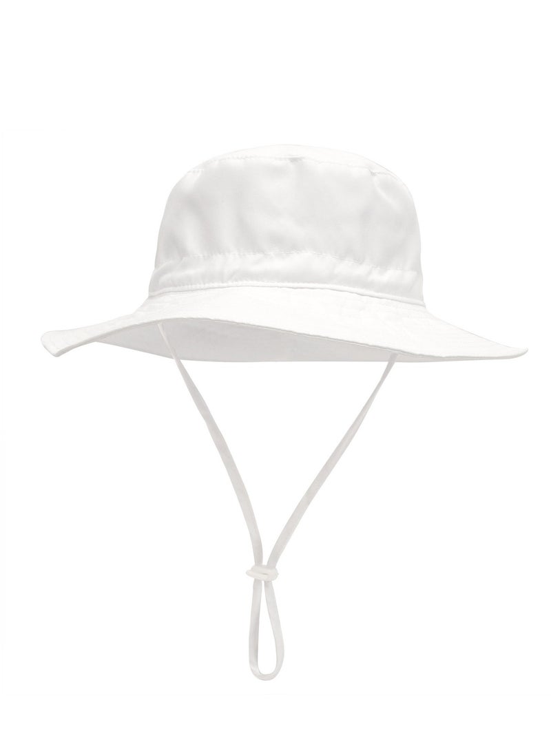 Summer Toddler Bucket Hat Wide Brim Adjustable Beach Hats for Boys Girls Sun Protection Beach Hat Baby Hats(white-m) - Image 1