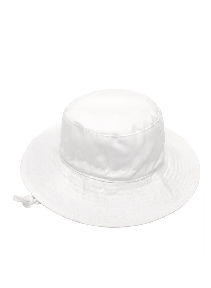 Summer Toddler Bucket Hat Wide Brim Adjustable Beach Hats for Boys Girls Sun Protection Beach Hat Baby Hats(white-m) - Image 2