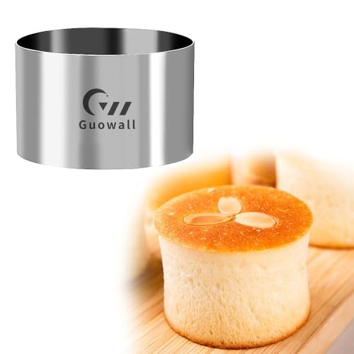 Guowall Seamless Cake Ring Mold 4 Pack Stainless Steel Mousse Mould Round Food Mold Pastry Cookie Cutter for Baking - 3.15 x 2 inch - Image 3