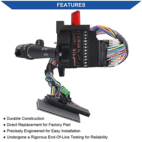 Obaee Turn Signal Switch Multi-Function Switch Compatible with Silverado Avalanche Tahoe Suburban, Yukon Sierra 1999-2002 Replacement OE 26100839, 3441937, CBS-1038 / Wiper, Washers, Hazard - Image 4