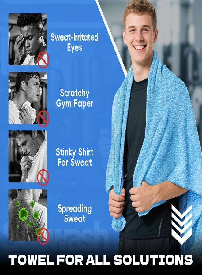 SOOWASH Microfiber Gym Towels for Showering Working Out Quick Dry Remove Bacterias Large Sizes Lightweight Gym Towel for Men Women Tennis Sports Towels for Body Hot Yoga 27 X 55 inch Black/Green/Blue - Image 3