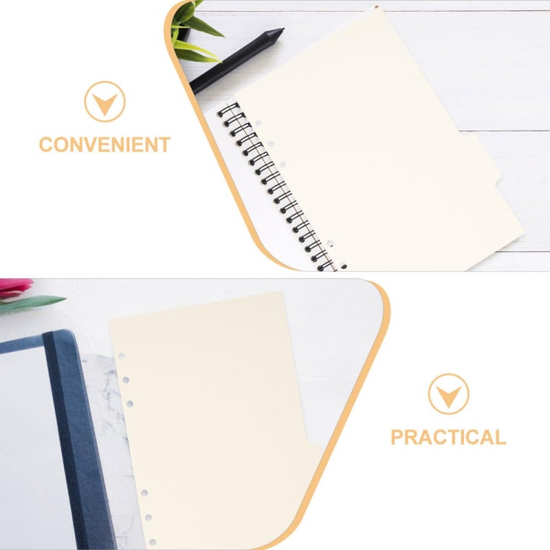 A5 Binder Dividers Index Tabs Set 4pcs White Organizer Sheets for School Office Home - Image 4