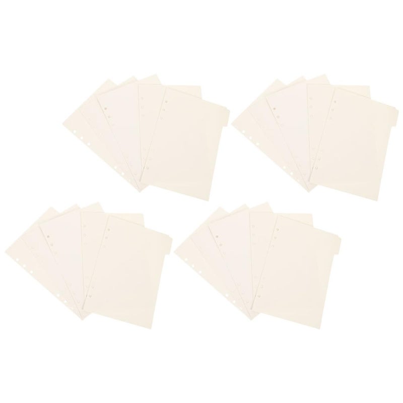 A5 Binder Dividers Index Tabs Set 4pcs White Organizer Sheets for School Office Home - Image 2