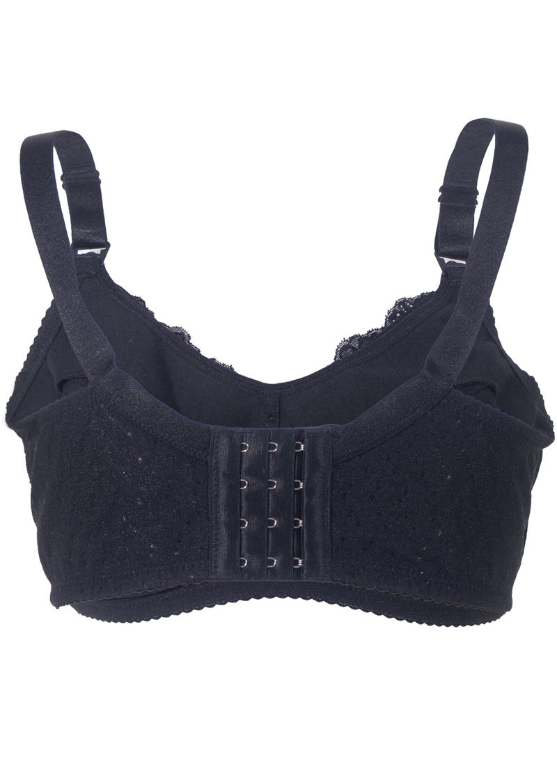 أوكوس حمالة صدر قطنية أساسية للحمل والرضاعة - أسود - مقاس كبير جداً - Image 3