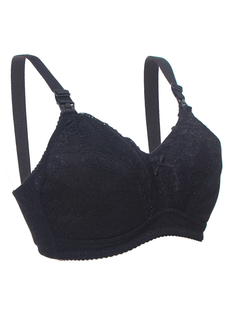 أوكوس Basic Cotton Maternity And Nursing Bra - Black - XX Large