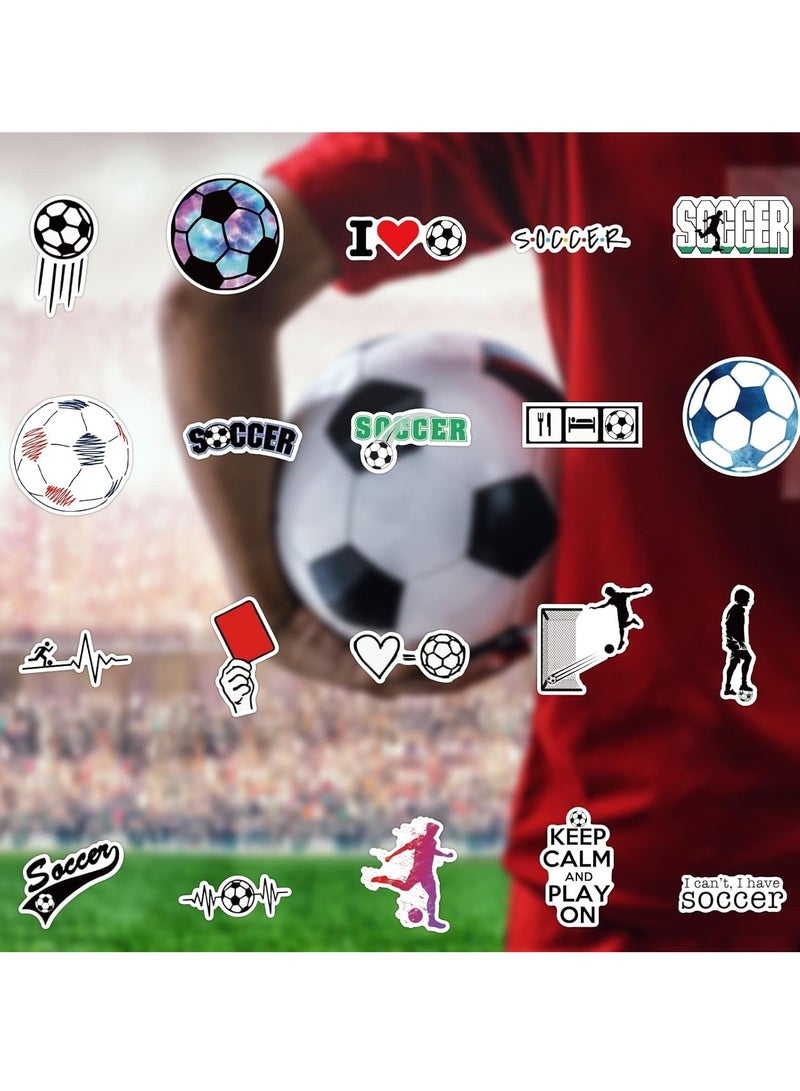 SOLARAE 50PCS Soccer Stickers for Water Bottles, Soccer Gifts for Boys, for Laptop, Skateboard, Bicycle Soccer Gift Decal for Teens Kids Girls - Image 3