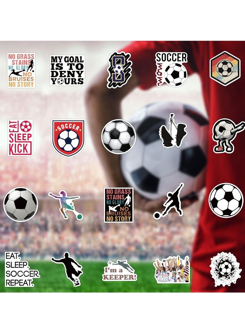 SOLARAE 50PCS Soccer Stickers for Water Bottles, Soccer Gifts for Boys, for Laptop, Skateboard, Bicycle Soccer Gift Decal for Teens Kids Girls - Image 4