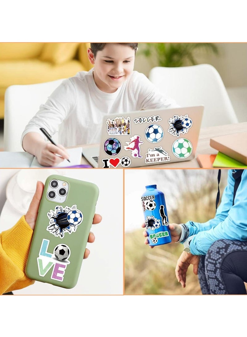 SOLARAE 50PCS Soccer Stickers for Water Bottles, Soccer Gifts for Boys, for Laptop, Skateboard, Bicycle Soccer Gift Decal for Teens Kids Girls - Image 5