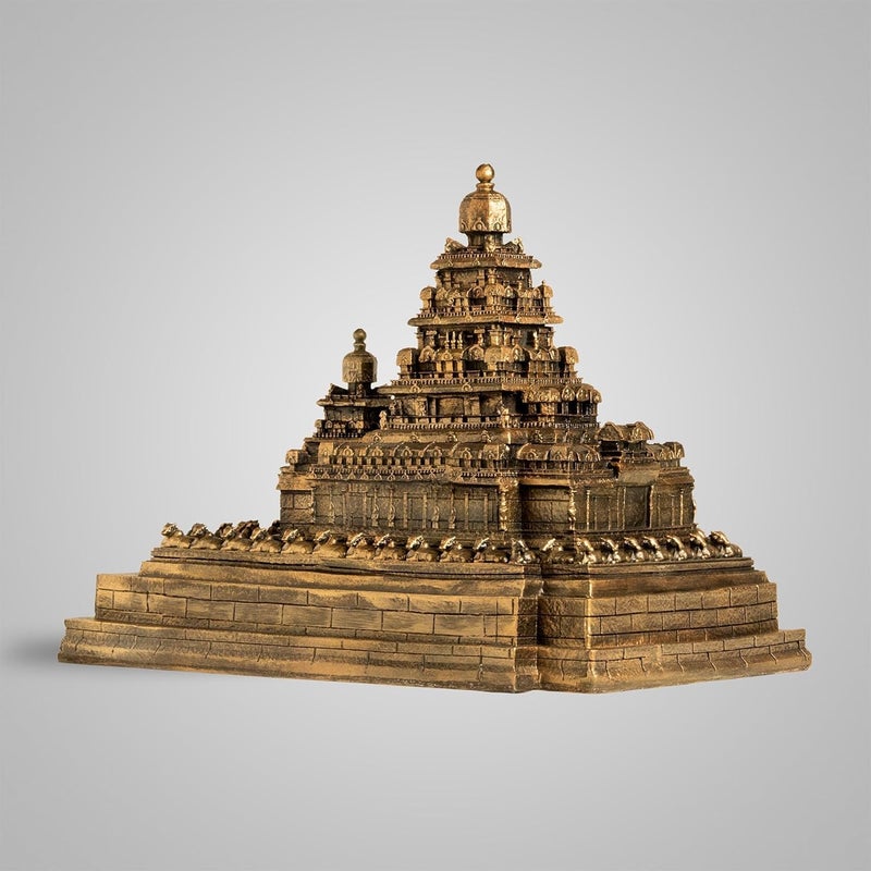 SILAII Mahabalipuram Shore Temple Showpiece – 5 Inch, Antique Bronze | Ideal for Study Table, Living Room, Office Decor & Gifting - Image 5